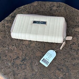 Jessica Simpson Cream Quilted Wallet
